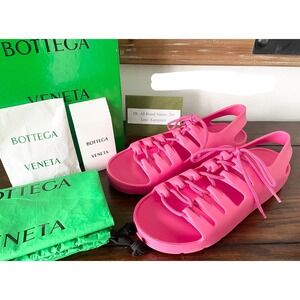 Bottega Veneta Men's 667220 Pink Lace-up open sandals shoe, sz 40